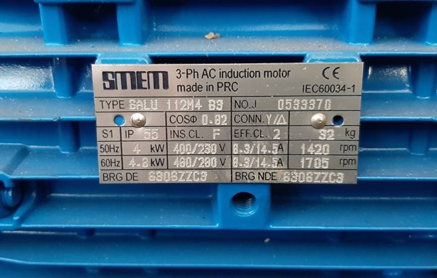 MOTORE ASINCRONO TRIFASE 4 KW mod. SMEM usato